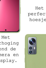 BASEY. Hoes Geschikt voor Xiaomi 12 Pro Hoesje Siliconen Back Cover Case - Hoesje Geschikt voor Xiaomi 12 Pro Hoes Cover Hoesje - Groen