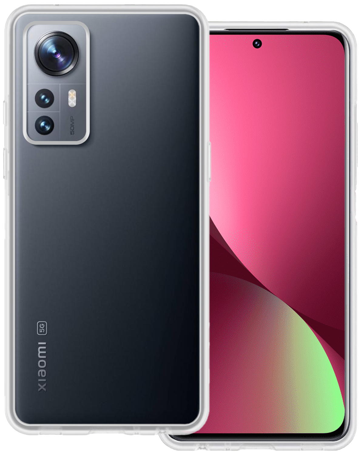 BASEY. Hoes Geschikt voor Xiaomi 12 Pro Hoesje Siliconen Back Cover Case - Hoesje Geschikt voor Xiaomi 12 Pro Hoes Cover Hoesje - Transparant