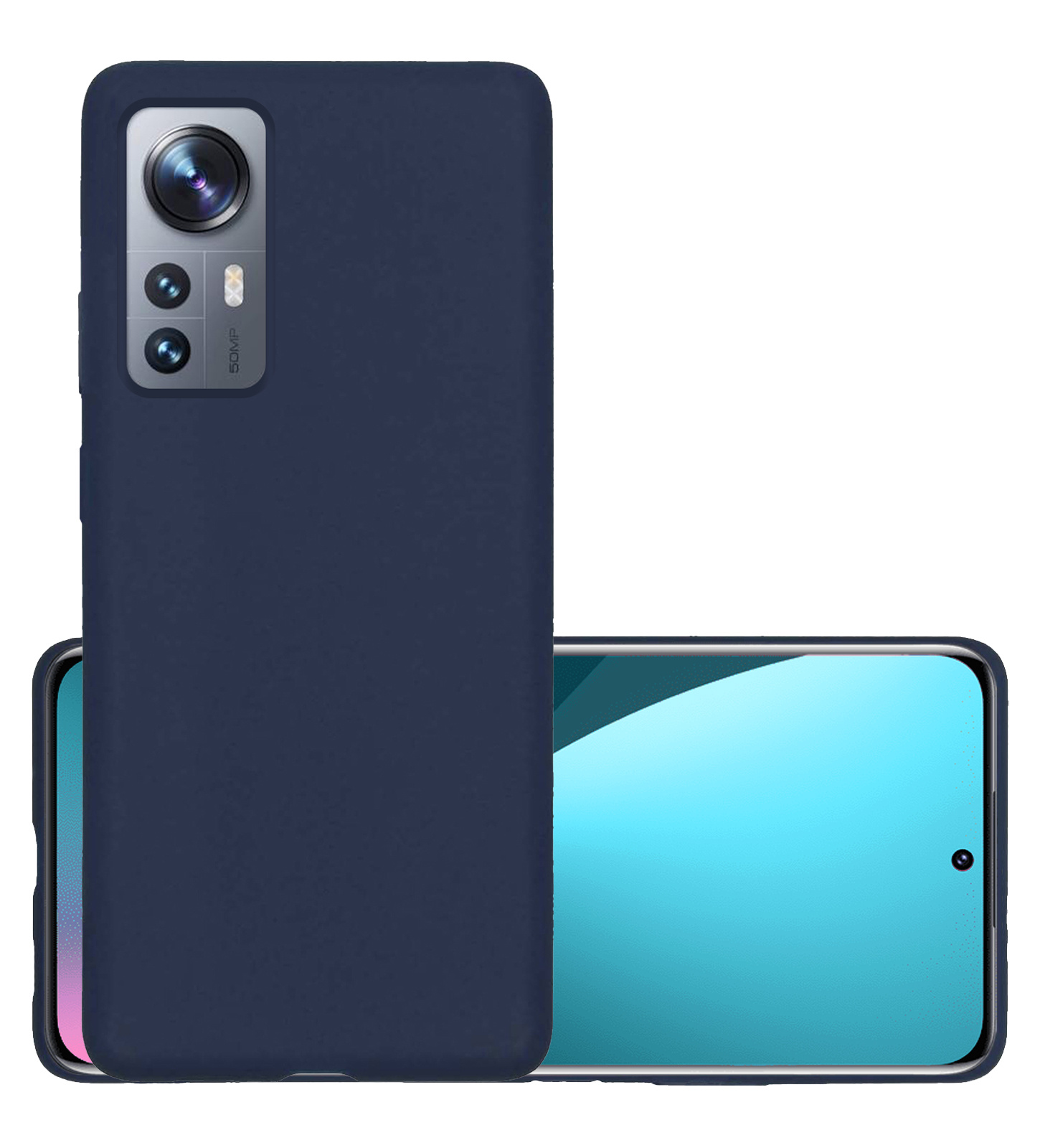 NoXx Hoes Geschikt voor Xiaomi 12 Pro Hoesje Cover Siliconen Back Case Hoes - Donkerblauw