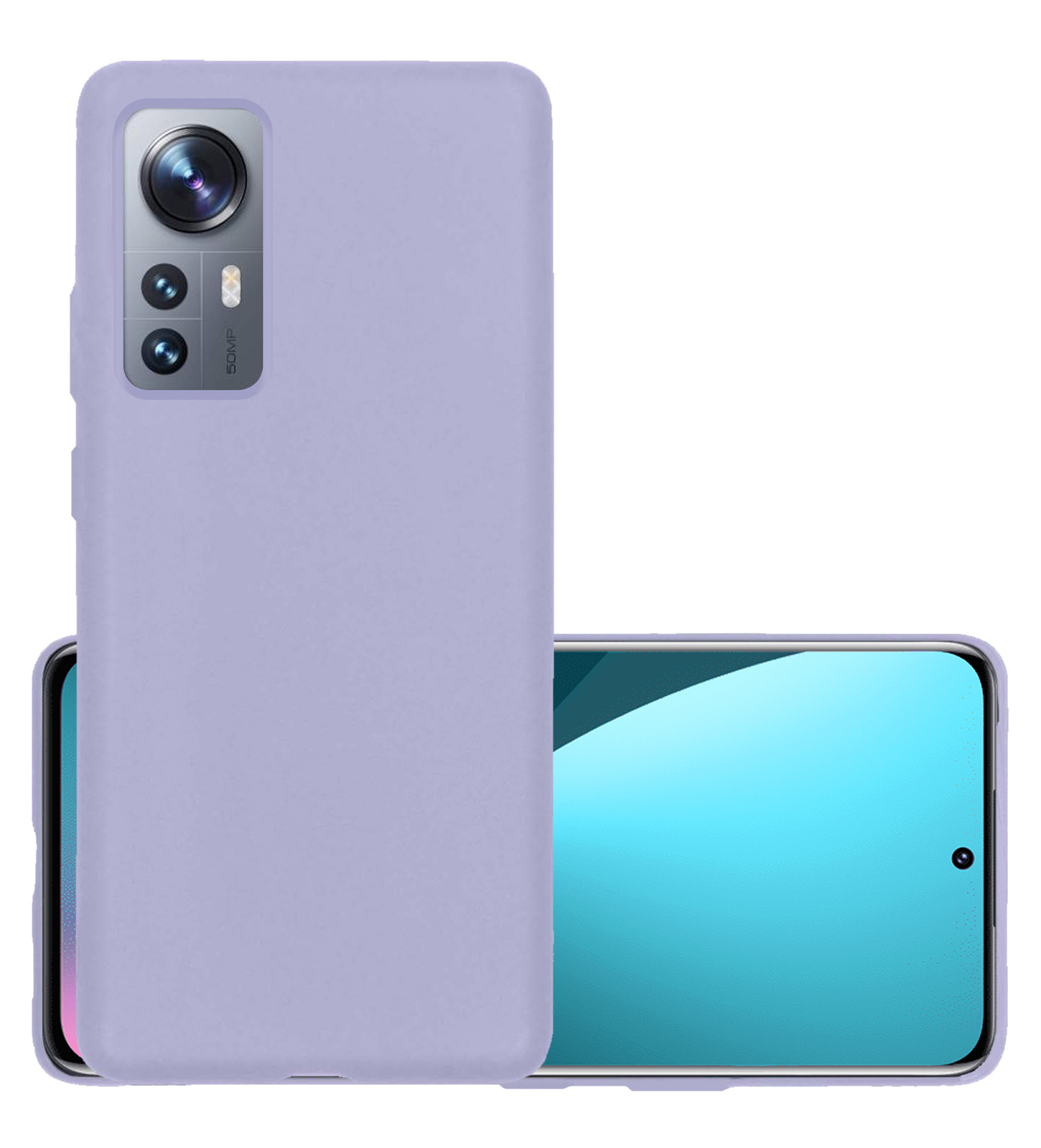 NoXx Hoes Geschikt voor Xiaomi 12 Pro Hoesje Cover Siliconen Back Case Hoes - Lila