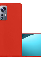 NoXx Hoes Geschikt voor Xiaomi 12 Pro Hoesje Cover Siliconen Back Case Hoes - Rood