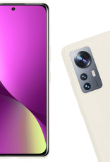 Nomfy Hoesje Geschikt voor Xiaomi 12 Pro Hoesje Siliconen Cover Case - Hoes Geschikt voor Xiaomi 12 Pro Hoes Back Case - Wit