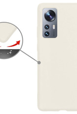 Nomfy Hoesje Geschikt voor Xiaomi 12 Pro Hoesje Siliconen Cover Case - Hoes Geschikt voor Xiaomi 12 Pro Hoes Back Case - Wit