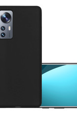 NoXx Xiaomi 12 Pro Hoesje Back Cover Siliconen Case Hoes - Zwart