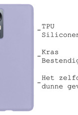 BASEY. Hoes Geschikt voor Xiaomi 12 Pro Hoesje Siliconen Back Cover Case - Hoesje Geschikt voor Xiaomi 12 Pro Hoes Cover Hoesje - Lila - 2 Stuks