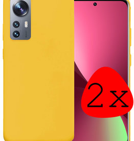 BASEY. BASEY. Xiaomi 12 Pro Hoesje Siliconen - Geel - 2 PACK