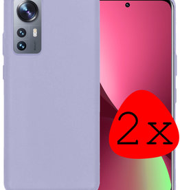 BASEY. BASEY. Xiaomi 12 Pro Hoesje Siliconen - Lila - 2 PACK