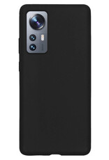 BASEY. Xiaomi 12 Pro Hoesje Zwart Siliconen - Xiaomi 12 Pro Case Back Cover Zwart Silicone - Xiaomi 12 Pro Hoesje Siliconen Hoes Zwart - 2 Stuks