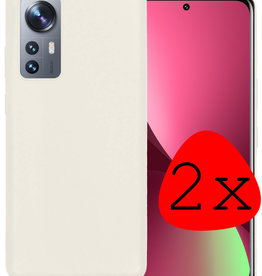 BASEY. BASEY. Xiaomi 12 Pro Hoesje Siliconen - Wit - 2 PACK