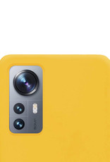 NoXx Hoes Geschikt voor Xiaomi 12 Pro Hoesje Cover Siliconen Back Case Hoes - Geel - 2x