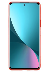 NoXx Hoes Geschikt voor Xiaomi 12 Pro Hoesje Cover Siliconen Back Case Hoes - Rood - 2x