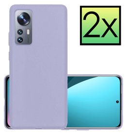 NoXx NoXx Xiaomi 12 Pro Hoesje Siliconen - Lila - 2 PACK