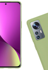 Nomfy Hoesje Geschikt voor Xiaomi 12 Pro Hoesje Siliconen Cover Case - Hoes Geschikt voor Xiaomi 12 Pro Hoes Back Case - 2-PACK - Groen