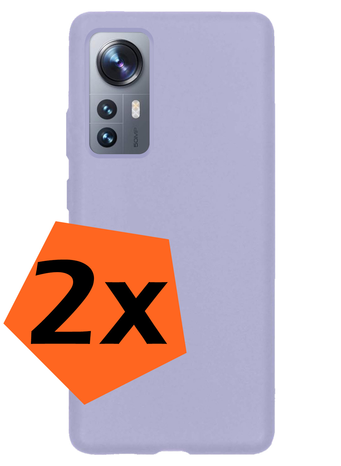 Nomfy Xiaomi 12 Pro Hoesje Siliconen - Xiaomi 12 Pro Hoesje Lila Case - Xiaomi 12 Pro Cover Siliconen Back Cover - LilaÃ‚Â 2 Stuks