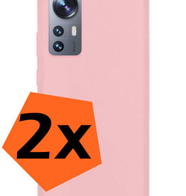 Nomfy Nomfy Xiaomi 12 Pro Hoesje Siliconen - Lichtroze - 2 PACK