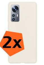 Nomfy Xiaomi 12 Pro Hoesje Siliconen - Xiaomi 12 Pro Hoesje Wit Case - Xiaomi 12 Pro Cover Siliconen Back Cover - Wit 2 Stuks