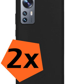 Nomfy Nomfy Xiaomi 12 Pro Hoesje Siliconen - Zwart - 2 PACK