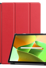 Nomfy Hoes Geschikt voor Lenovo Tab M10 Plus 3rd Gen Hoes Tri-fold Tablet Hoesje Case - Hoesje Geschikt voor Lenovo Tab M10 Plus (3e Gen) Hoesje Hardcover Bookcase - Rood