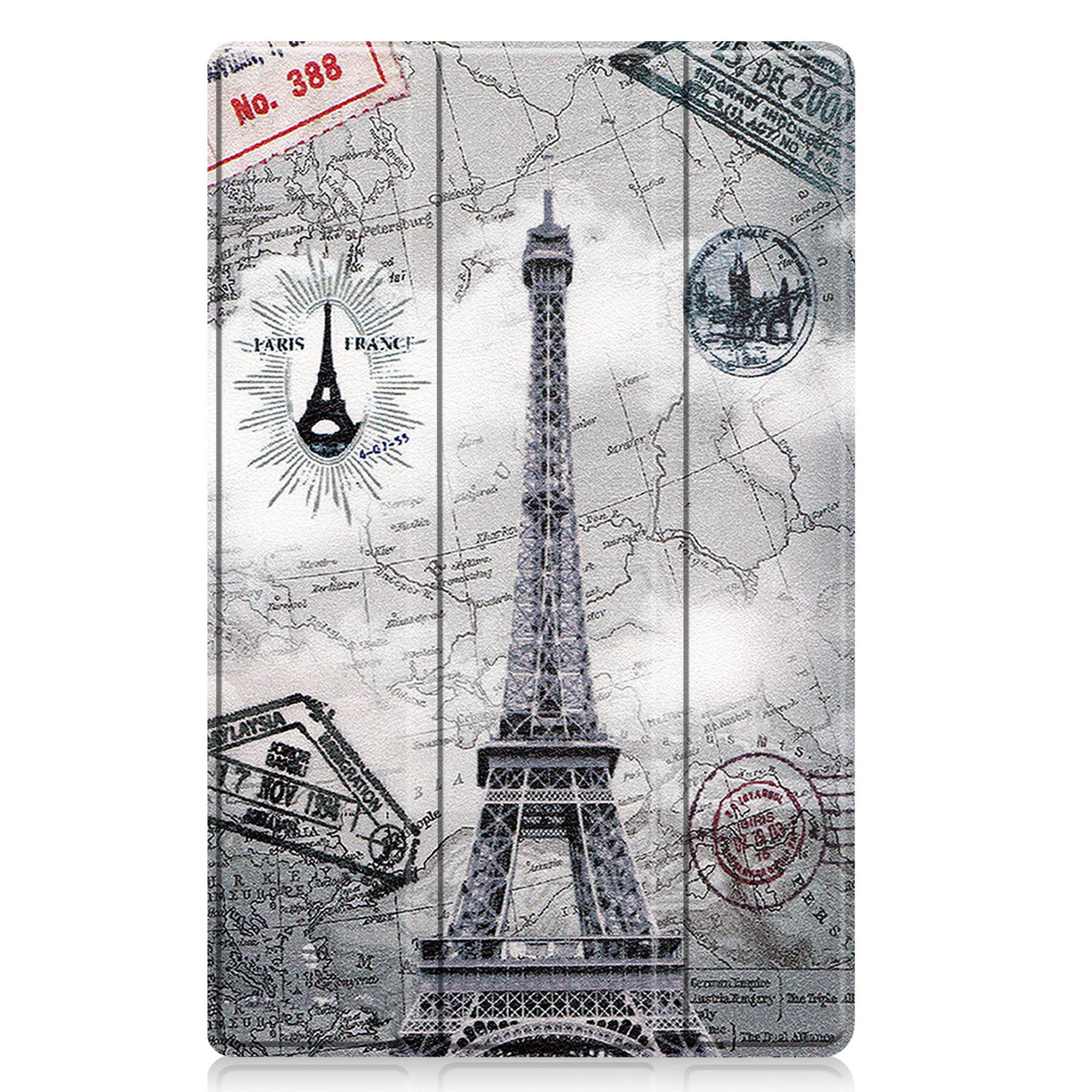 Nomfy Hoes Geschikt voor Lenovo Tab M10 Plus 3rd Gen Hoes Tri-fold Tablet Hoesje Case - Hoesje Geschikt voor Lenovo Tab M10 Plus (3e Gen) Hoesje Hardcover Bookcase - Eiffeltoren