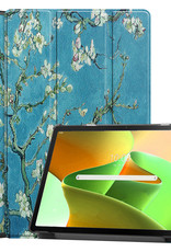 Nomfy Hoes Geschikt voor Lenovo Tab M10 Plus 3rd Gen Hoes Tri-fold Tablet Hoesje Case - Hoesje Geschikt voor Lenovo Tab M10 Plus (3e Gen) Hoesje Hardcover Bookcase - Bloesem