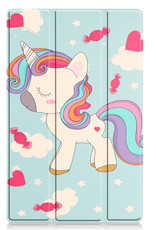 Nomfy Hoes Geschikt voor Lenovo Tab M10 Plus 3rd Gen Hoes Tri-fold Tablet Hoesje Case - Hoesje Geschikt voor Lenovo Tab M10 Plus (3e Gen) Hoesje Hardcover Bookcase - Eenhoorn