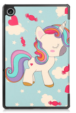 Nomfy Hoes Geschikt voor Lenovo Tab M10 Plus 3rd Gen Hoes Tri-fold Tablet Hoesje Case - Hoesje Geschikt voor Lenovo Tab M10 Plus (3e Gen) Hoesje Hardcover Bookcase - Eenhoorn