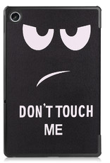 Nomfy Hoes Geschikt voor Lenovo Tab M10 Plus 3rd Gen Hoes Tri-fold Tablet Hoesje Case - Hoesje Geschikt voor Lenovo Tab M10 Plus (3e Gen) Hoesje Hardcover Bookcase - Don't Touch Me