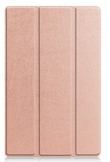 Nomfy Hoes Geschikt voor Lenovo Tab M10 Plus 3rd Gen Hoes Tri-fold Tablet Hoesje Case - Hoesje Geschikt voor Lenovo Tab M10 Plus (3e Gen) Hoesje Hardcover Bookcase - Rosé goud