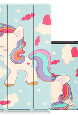 NoXx Hoesje Geschikt voor Lenovo Tab M10 Plus 3rd Gen Hoesje Case Hard Cover Hoes Book Case - Eenhoorn