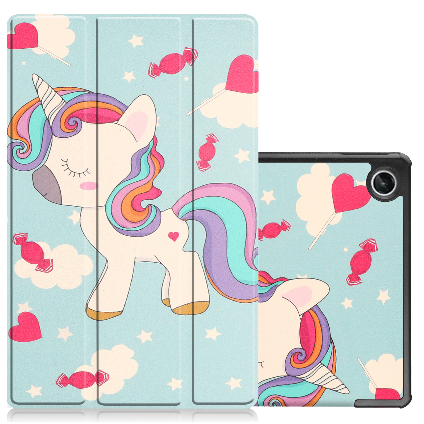 NoXx Hoesje Geschikt voor Lenovo Tab M10 Plus 3rd Gen Hoesje Case Hard Cover Hoes Book Case - Eenhoorn