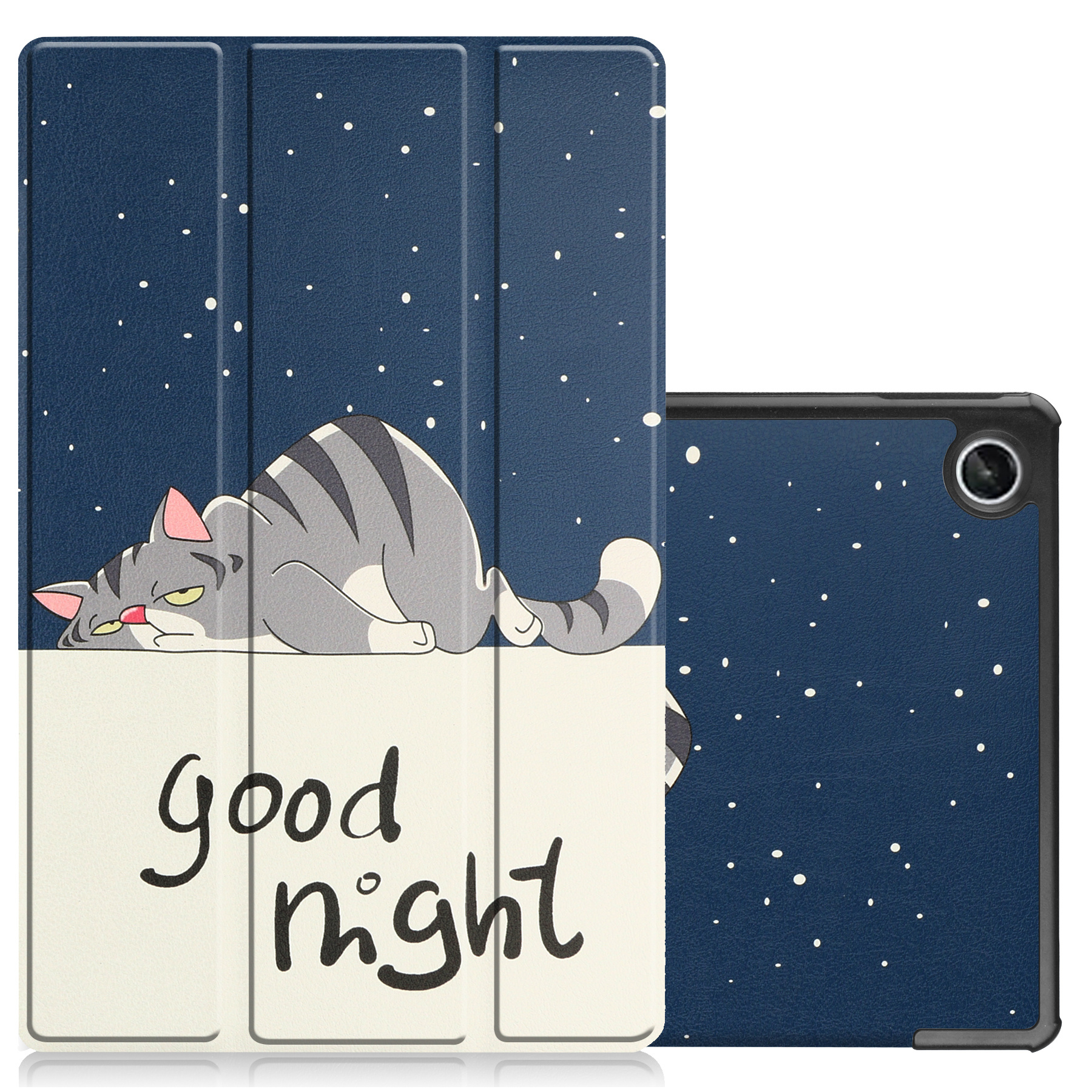 NoXx Hoesje Geschikt voor Lenovo Tab M10 Plus 3rd Gen Hoesje Case Hard Cover Hoes Book Case - Kat