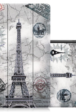 NoXx Hoesje Geschikt voor Lenovo Tab M10 Plus 3rd Gen Hoesje Case Hard Cover Hoes Book Case - Eiffeltoren