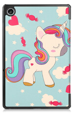 BASEY. Hoesje Geschikt voor Lenovo Tab M10 Plus 3rd Gen Hoes Case Tablet Hoesje Tri-fold - Hoes Geschikt voor Lenovo Tab M10 Plus (3e Gen) Hoesje Hard Cover Bookcase Hoes - Eenhoorn