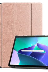 BASEY. Hoesje Geschikt voor Lenovo Tab M10 Plus 3rd Gen Hoes Case Tablet Hoesje Tri-fold - Hoes Geschikt voor Lenovo Tab M10 Plus (3e Gen) Hoesje Hard Cover Bookcase Hoes - Rosé goud