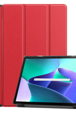 Hoesje Geschikt voor Lenovo Tab M10 Plus 3rd Gen Hoes Case Tablet Hoesje Tri-fold - Hoes Geschikt voor Lenovo Tab M10 Plus (3e Gen) Hoesje Hard Cover Bookcase Hoes - Rood