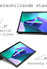 BASEY. Hoesje Geschikt voor Lenovo Tab M10 Plus 3rd Gen Hoes Case Tablet Hoesje Tri-fold - Hoes Geschikt voor Lenovo Tab M10 Plus (3e Gen) Hoesje Hard Cover Bookcase Hoes - Grijs