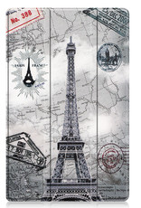 BASEY. Hoesje Geschikt voor Lenovo Tab M10 Plus 3rd Gen Hoes Case Tablet Hoesje Tri-fold - Hoes Geschikt voor Lenovo Tab M10 Plus (3e Gen) Hoesje Hard Cover Bookcase Hoes - Eiffeltoren