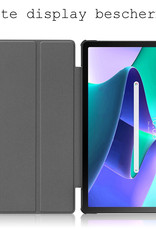 Hoesje Geschikt voor Lenovo Tab M10 Plus 3rd Gen Hoes Case Tablet Hoesje Tri-fold - Hoes Geschikt voor Lenovo Tab M10 Plus (3e Gen) Hoesje Hard Cover Bookcase Hoes - Donkergroen
