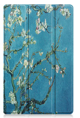 BASEY. Hoesje Geschikt voor Lenovo Tab M10 Plus 3rd Gen Hoes Case Tablet Hoesje Tri-fold Met Screenprotector - Hoes Geschikt voor Lenovo Tab M10 Plus (3e Gen) Hoesje Hard Cover Bookcase Hoes - Bloesem