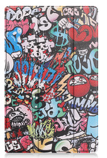 BASEY. Hoesje Geschikt voor Lenovo Tab M10 Plus 3rd Gen Hoes Case Tablet Hoesje Tri-fold Met Screenprotector - Hoes Geschikt voor Lenovo Tab M10 Plus (3e Gen) Hoesje Hard Cover Bookcase Hoes - Graffity