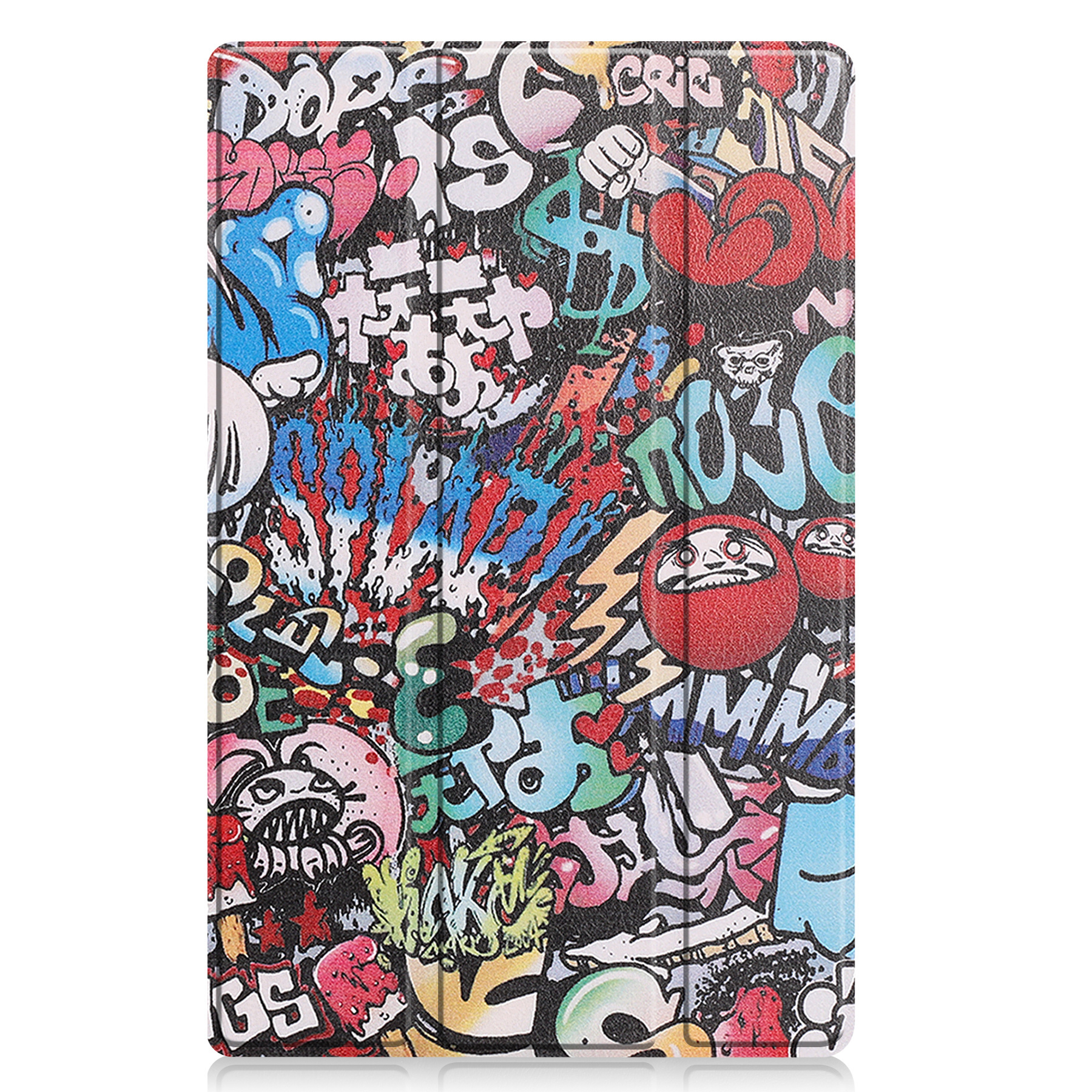 BASEY. Hoesje Geschikt voor Lenovo Tab M10 Plus 3rd Gen Hoes Case Tablet Hoesje Tri-fold Met Screenprotector - Hoes Geschikt voor Lenovo Tab M10 Plus (3e Gen) Hoesje Hard Cover Bookcase Hoes - Graffity