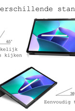BASEY. Hoesje Geschikt voor Lenovo Tab M10 Plus 3rd Gen Hoes Case Tablet Hoesje Tri-fold Met Screenprotector - Hoes Geschikt voor Lenovo Tab M10 Plus (3e Gen) Hoesje Hard Cover Bookcase Hoes - Zwart