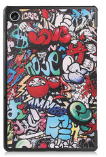 NoXx Hoesje Geschikt voor Lenovo Tab M10 Plus 3rd Gen Hoesje Case Hard Cover Hoes Book Case Met Screenprotector - Graffity