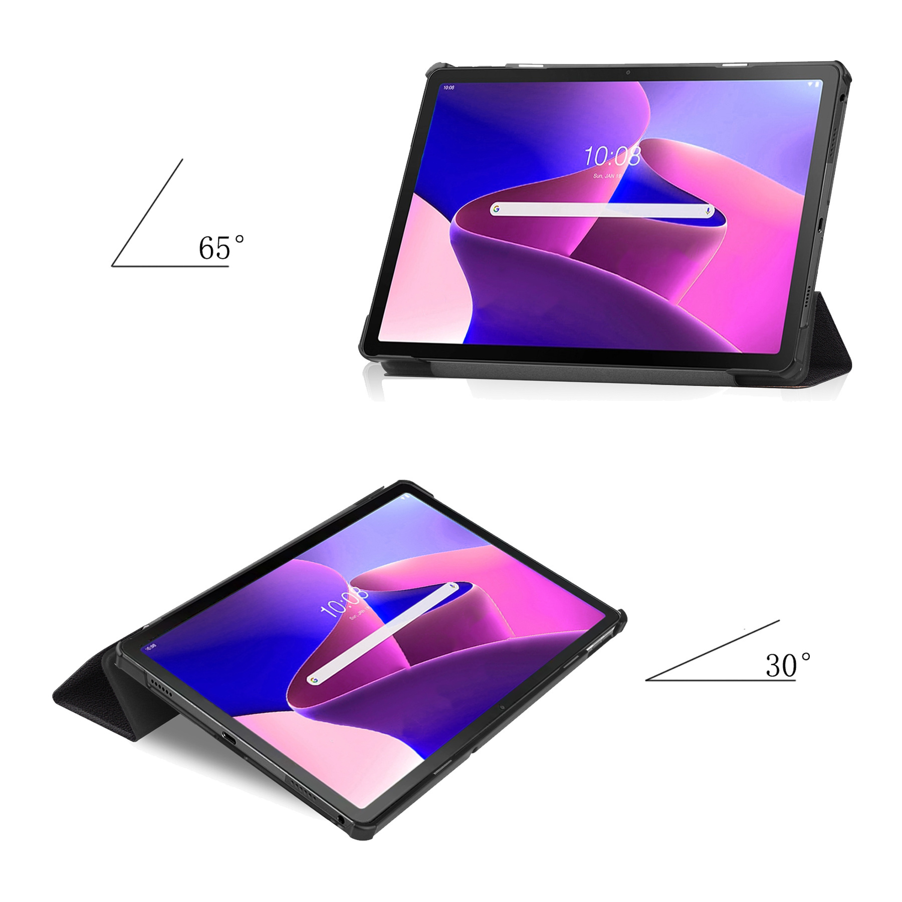 NoXx Hoesje Geschikt voor Lenovo Tab M10 Plus 3rd Gen Hoesje Case Hard Cover Hoes Book Case Met Screenprotector - Don't Touch Me