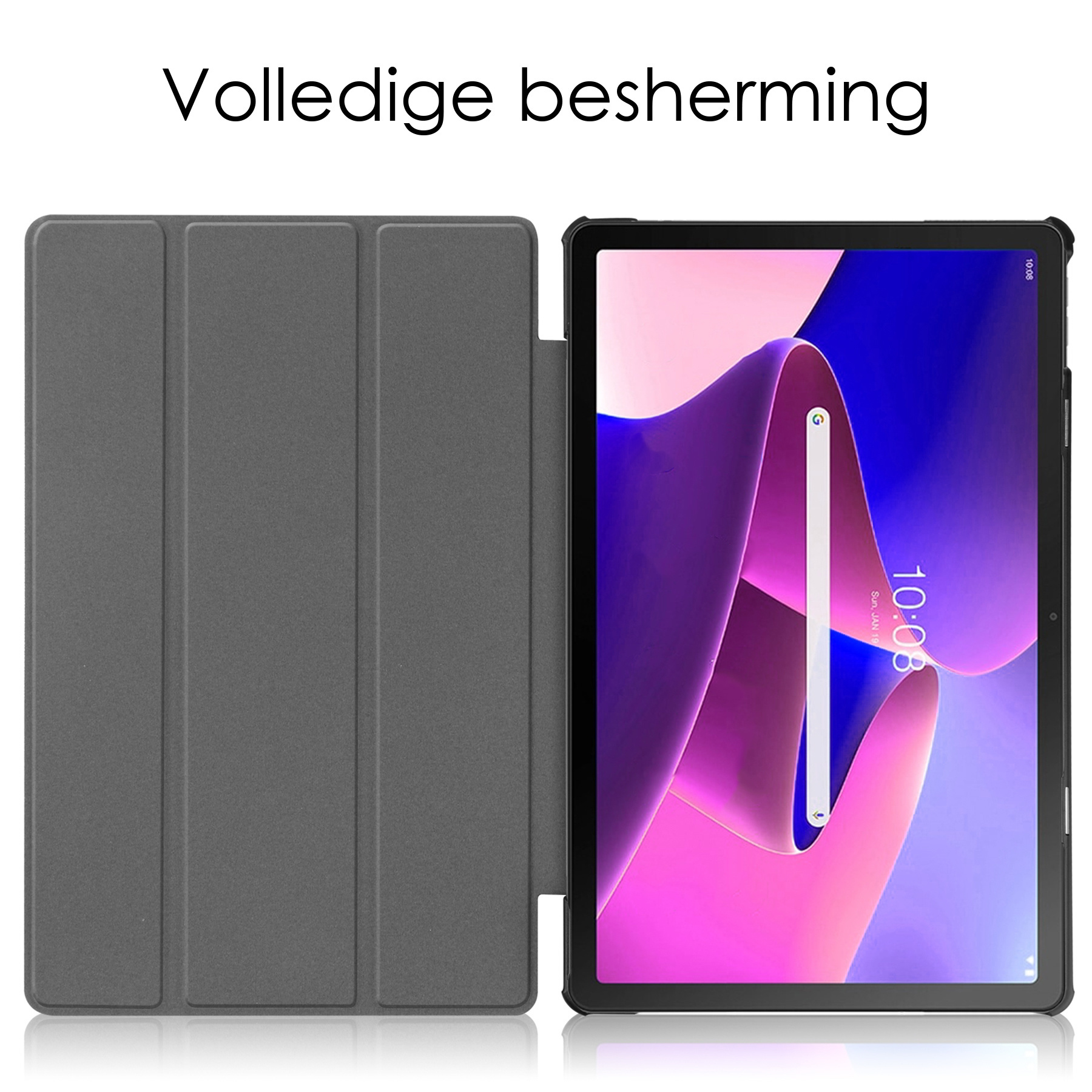 NoXx Hoesje Geschikt voor Lenovo Tab M10 Plus 3rd Gen Hoesje Case Hard Cover Hoes Book Case Met Screenprotector - Eenhoorn