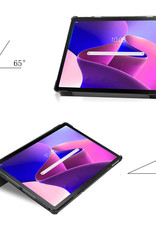NoXx Hoesje Geschikt voor Lenovo Tab M10 Plus 3rd Gen Hoesje Case Hard Cover Hoes Book Case Met Screenprotector - Zwart