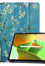 Nomfy Hoes Geschikt voor Lenovo Tab M10 Plus 3rd Gen Hoes Tri-fold Tablet Hoesje Case Met Screenprotector - Hoesje Geschikt voor Lenovo Tab M10 Plus (3e Gen) Hoesje Hardcover Bookcase - Bloesem
