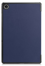 Nomfy Hoes Geschikt voor Lenovo Tab M10 Plus 3rd Gen Hoes Tri-fold Tablet Hoesje Case Met Screenprotector - Hoesje Geschikt voor Lenovo Tab M10 Plus (3e Gen) Hoesje Hardcover Bookcase - Donkerblauw
