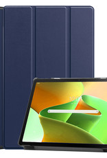 Lenovo Tab M10 Plus Hoesje (3e generatie) Book Case Met Screenprotector Donker Blauw - Lenovo Tab M10 Plus (Gen 3) Hoes Hardcover Hoesje Donker Blauw