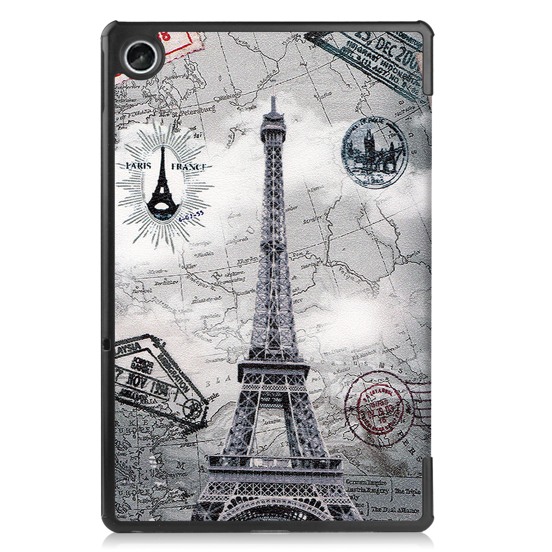 Nomfy Hoes Geschikt voor Lenovo Tab M10 Plus 3rd Gen Hoes Tri-fold Tablet Hoesje Case Met Screenprotector - Hoesje Geschikt voor Lenovo Tab M10 Plus (3e Gen) Hoesje Hardcover Bookcase - Eiffeltoren